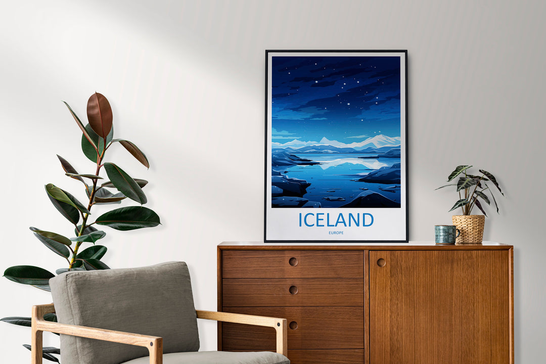 Iceland Travel Print Wall Art Iceland Wall Hanging Home Décor Iceland Gift Art Lovers Iceland Art Lover Gift Decor