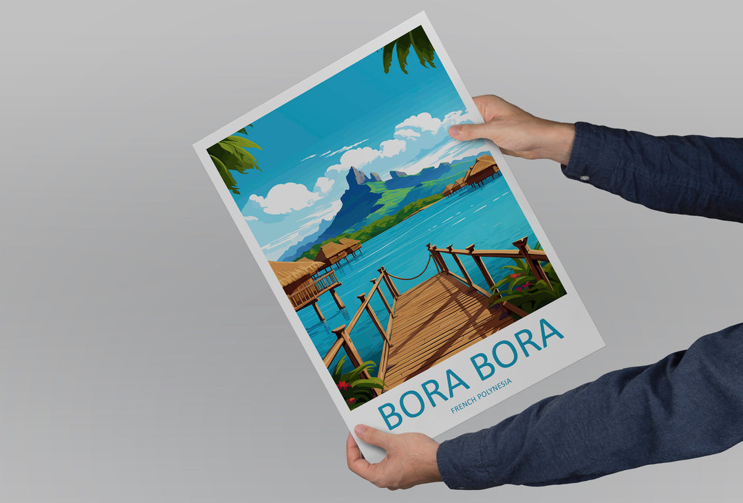 Bora Bora Travel Print Wall Art Bora Bora Wall Hanging Home Décor Bora Bora Gift Art Lovers French Polynesia Art Lover Gift Bora Bora Gift