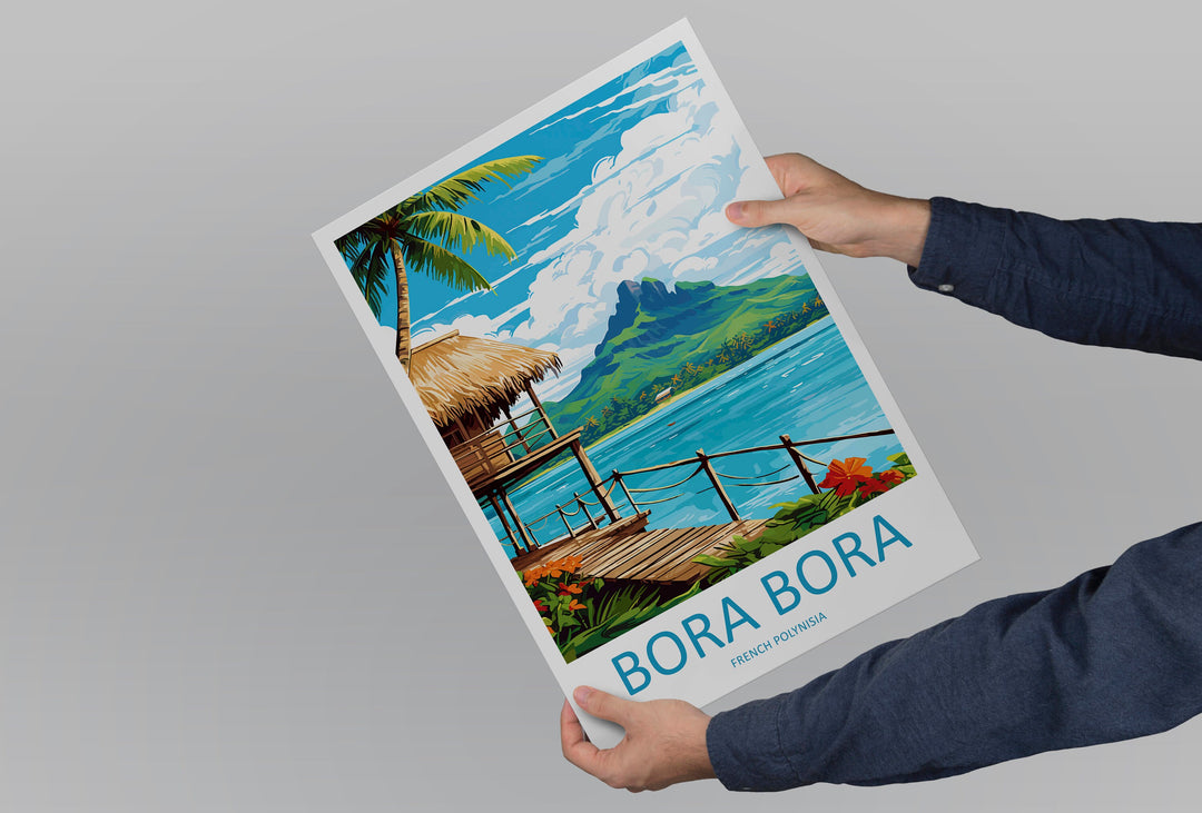 Bora Bora Travel Print Wall Art Bora Bora Wall Hanging Home Décor Bora Bora Gift Art Lovers French Polynesia Art Lover Gift Bora Bora Gift