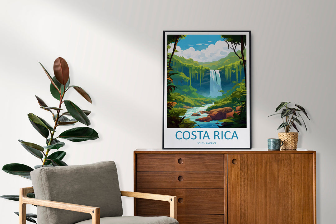 Costa Rica South America Travel Print Wall Art Costa Rica Wall Hanging Home Décor Costa Rica Gift Art Lovers Wall Art Caribbean Travel Art