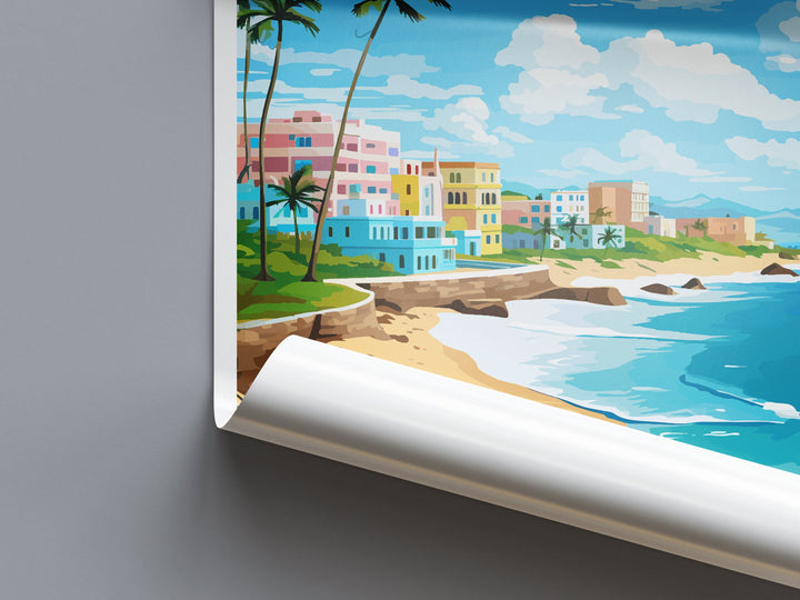 San Juan Travel Print Wall Art San Juan Wall Hanging Home Décor San Juan Gift Art Lovers Wall Art Caribbean Travel Print Poster