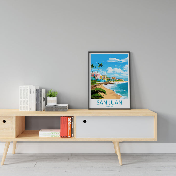San Juan Travel Print Wall Art San Juan Wall Hanging Home Décor San Juan Gift Art Lovers Wall Art Caribbean Travel Print Poster
