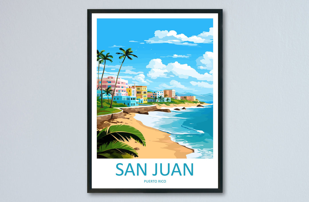 San Juan Travel Print Wall Art San Juan Wall Hanging Home Décor San Juan Gift Art Lovers Wall Art Caribbean Travel Print Poster