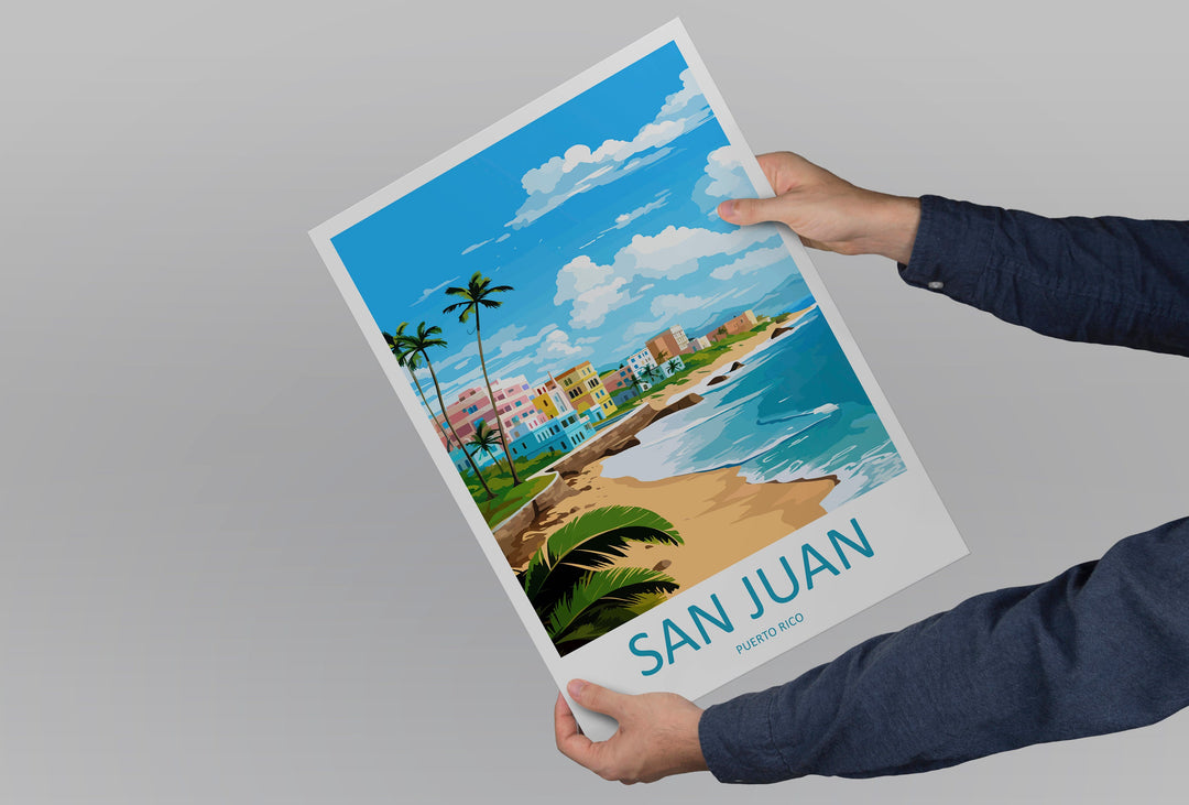 San Juan Travel Print Wall Art San Juan Wall Hanging Home Décor San Juan Gift Art Lovers Wall Art Caribbean Travel Print Poster