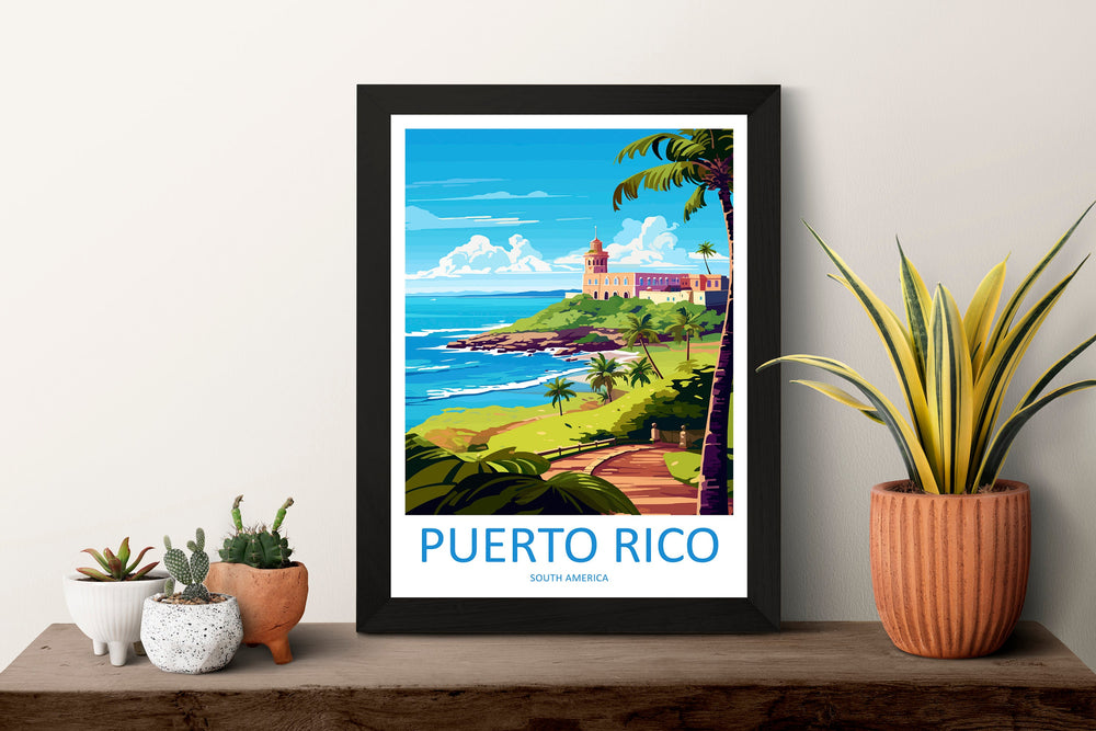 Puerto Rico Travel Print Wall Art Puerto Rico Wall Hanging Home Décor Puerto Rico Gift Art Lovers Wall Art Caribbean Travel Print Poster