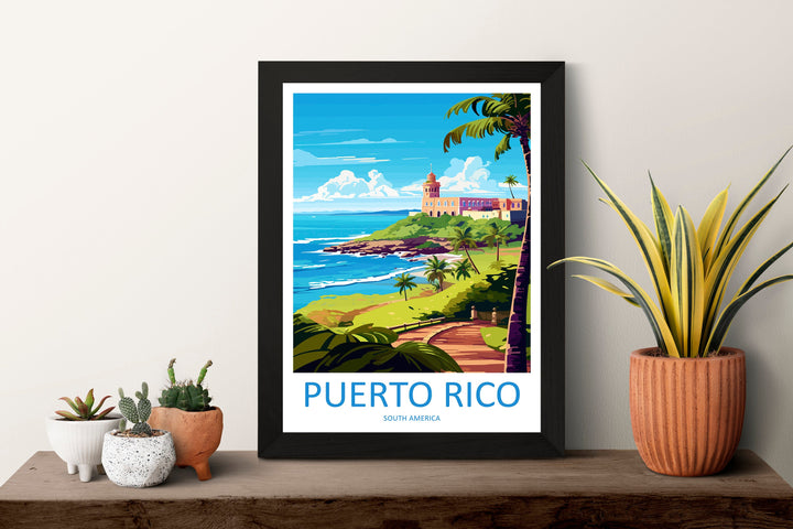 Puerto Rico Travel Print Wall Art Puerto Rico Wall Hanging Home Décor Puerto Rico Gift Art Lovers Wall Art Caribbean Travel Print Poster