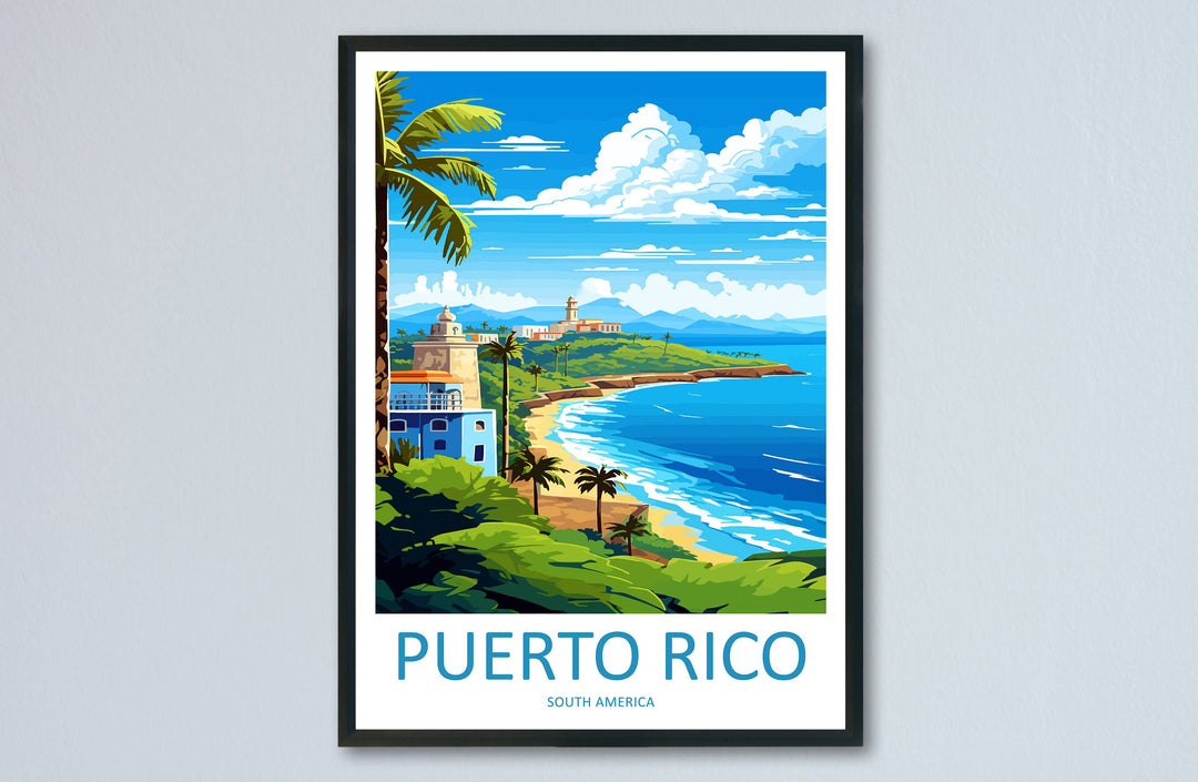 Puerto Rico Travel Print Wall Art Puerto Rico Wall Hanging Home Décor Puerto Rico Gift Art Lovers Wall Art Caribbean Travel Print Poster
