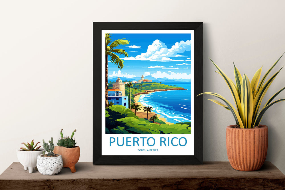 Puerto Rico Travel Print Wall Art Puerto Rico Wall Hanging Home Décor Puerto Rico Gift Art Lovers Wall Art Caribbean Travel Print Poster