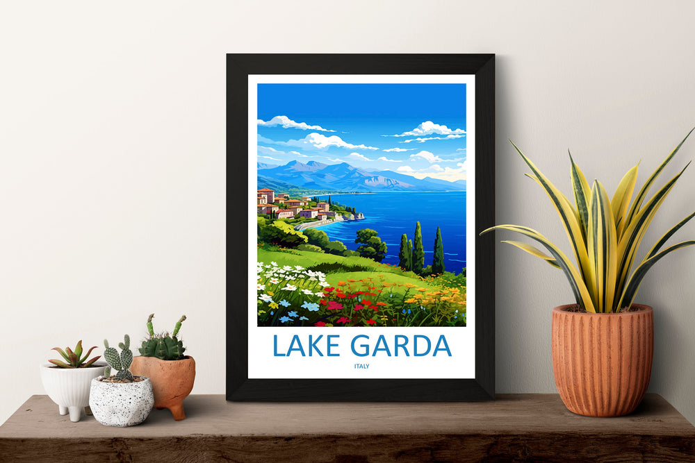 Lake Garda Travel Print Wall Art Lake Garda Wall Hanging Home Decoration Lake Garda Gift Art Lovers Wall Art Print Art Lake Garda Travel Art