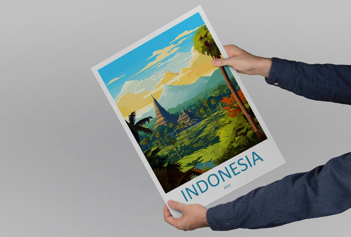 Indonesia Travel Print Wall Art Indonesia Wall Hanging Home Décor Indonesia Gift Art Lovers Indonesia Art Lover Gift Travel Art Poster
