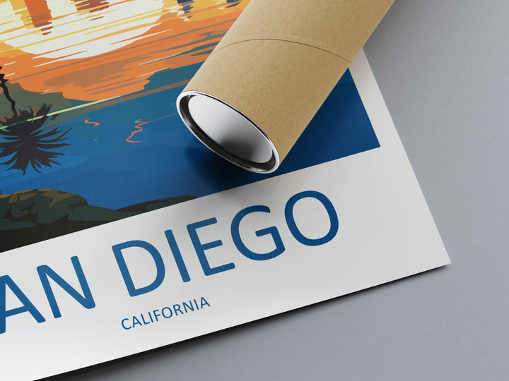 San Diego Travel Print Wall Art San Diego Wall Hanging Home Décor San Diego Gift Art Lovers California Art Lover Gift San Diego Poster
