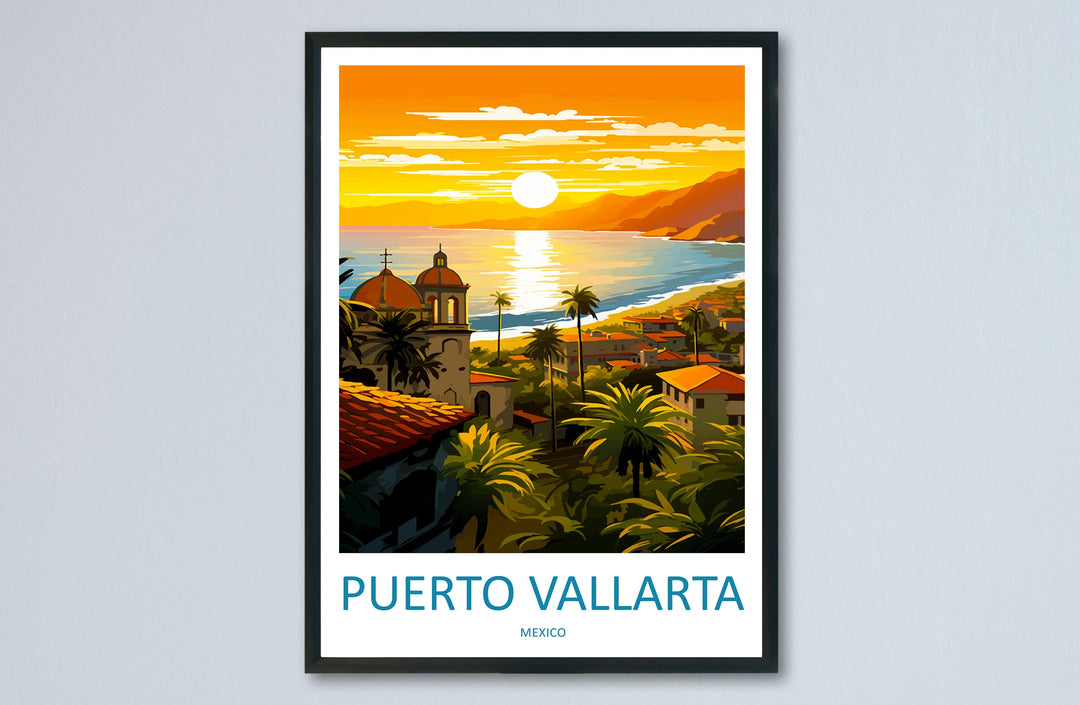 Puerto Vallarta Travel Print Wall Art Puerto Vallarta Wall Hanging Home Decor Puerto Vallarta Gift Art Lovers Wall Art Print Art Mexico Art