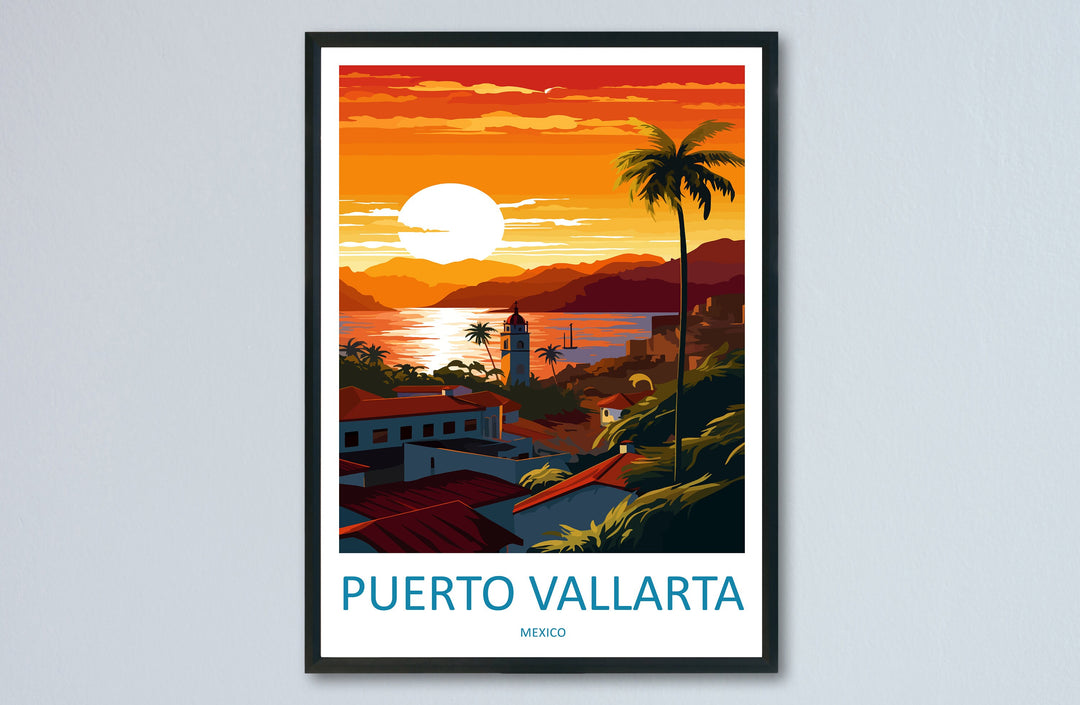 Puerto Vallarta Travel Print Wall Art Puerto Vallarta Wall Hanging Home Decor Puerto Vallarta Gift Art Lovers Wall Art Print Art Mexico Art