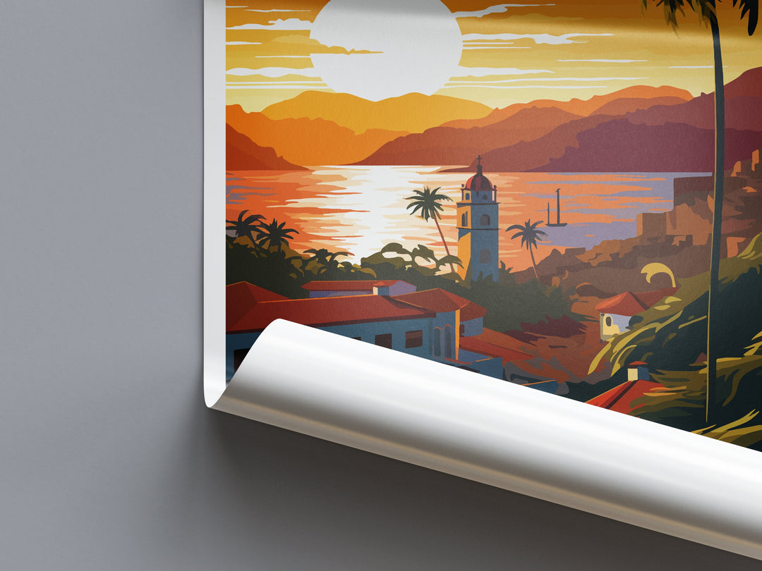 Puerto Vallarta Travel Print Wall Art Puerto Vallarta Wall Hanging Home Decor Puerto Vallarta Gift Art Lovers Wall Art Print Art Mexico Art