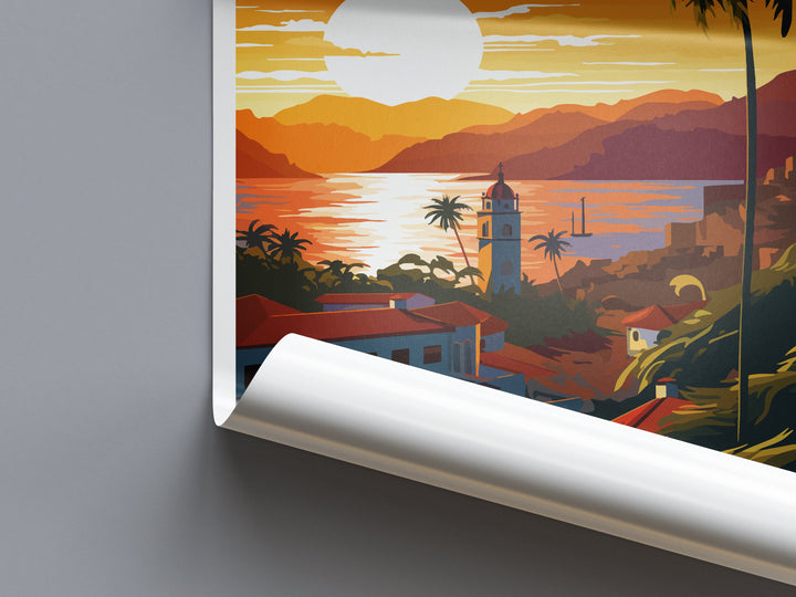 Puerto Vallarta Travel Print Wall Art Puerto Vallarta Wall Hanging Home Decor Puerto Vallarta Gift Art Lovers Wall Art Print Art Mexico Art