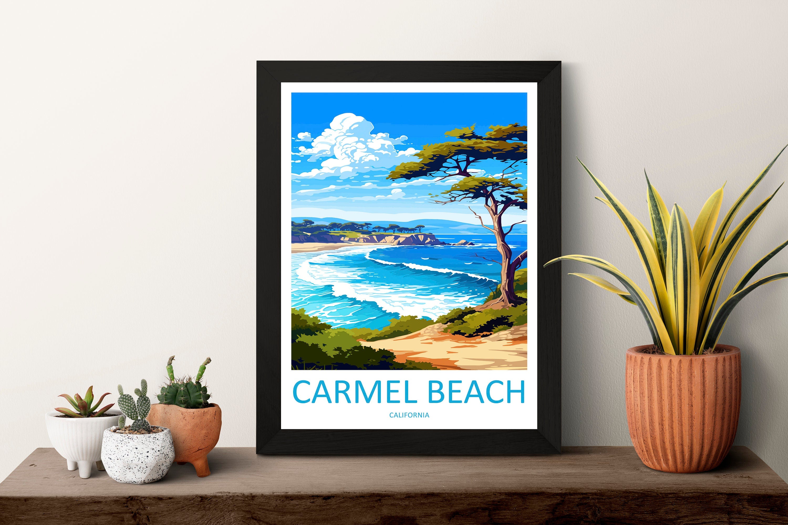 Carmel Beach Travel Print