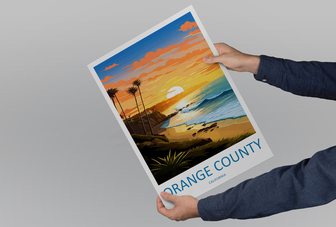 Orange County Travel Print Wall Art Orange County Wall Hanging Home Décor Orange County Gift Art Lovers California Art Lover Gift