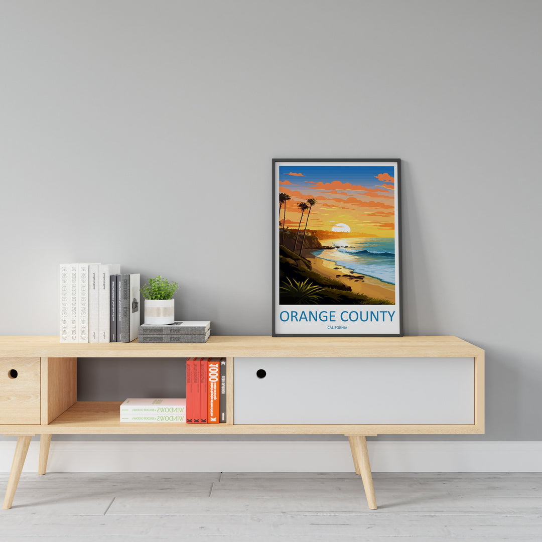Orange County Travel Print Wall Art Orange County Wall Hanging Home Décor Orange County Gift Art Lovers California Art Lover Gift