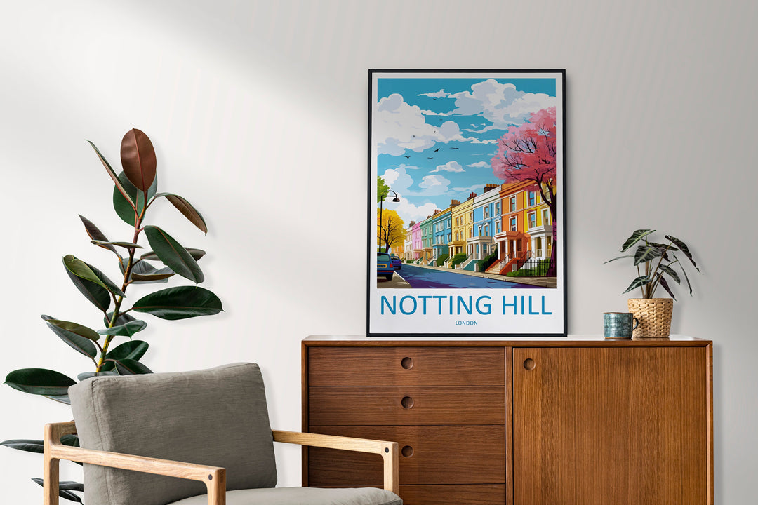 Notting Hill Travel Print Wall Art Notting Hill Wall Hanging Home Décor London Gift Art Lovers Notting Hill Art Lover Gift London