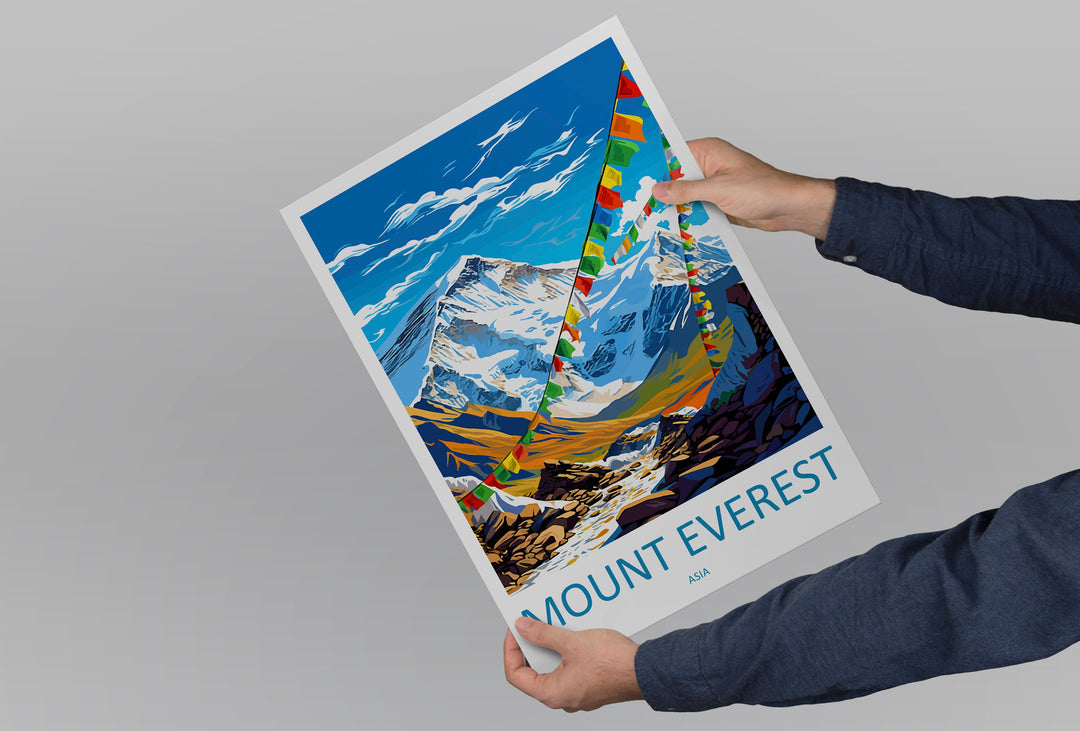 Mount Everest Travel Print Wall Art Mount Everest Wall Hanging Home Décor Mount Everest Gift Art Lovers Wall Art China Travel Print