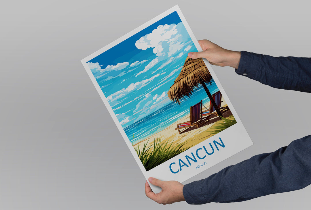 Cancun Travel Print Wall Art Cancun Wall Hanging Home Decoration Cancun Gift Art Lovers Wall Art Print Art Cancun Wall Hanging Poster Decor