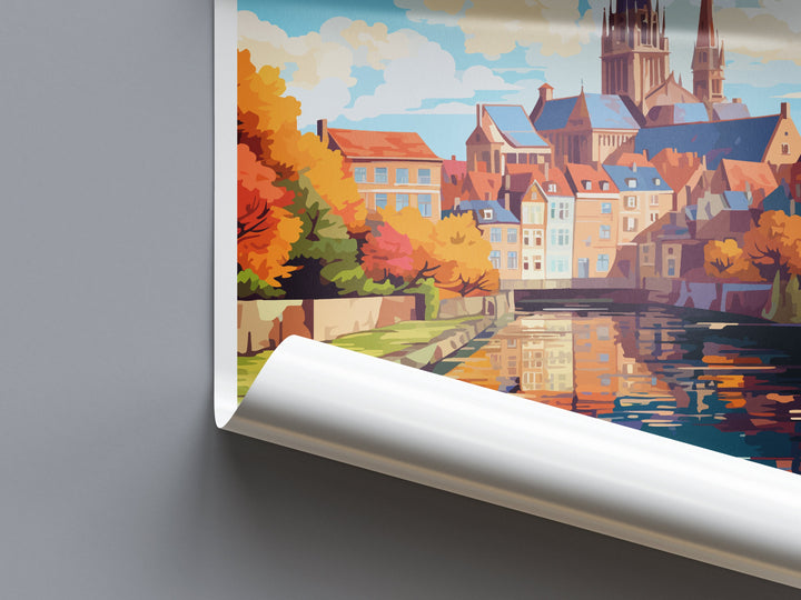 Amiens Travel Print Wall Art Amiens Wall Hanging Home Décor Amiens Gift Art Lovers France Art Lover Gift Amiens Poster