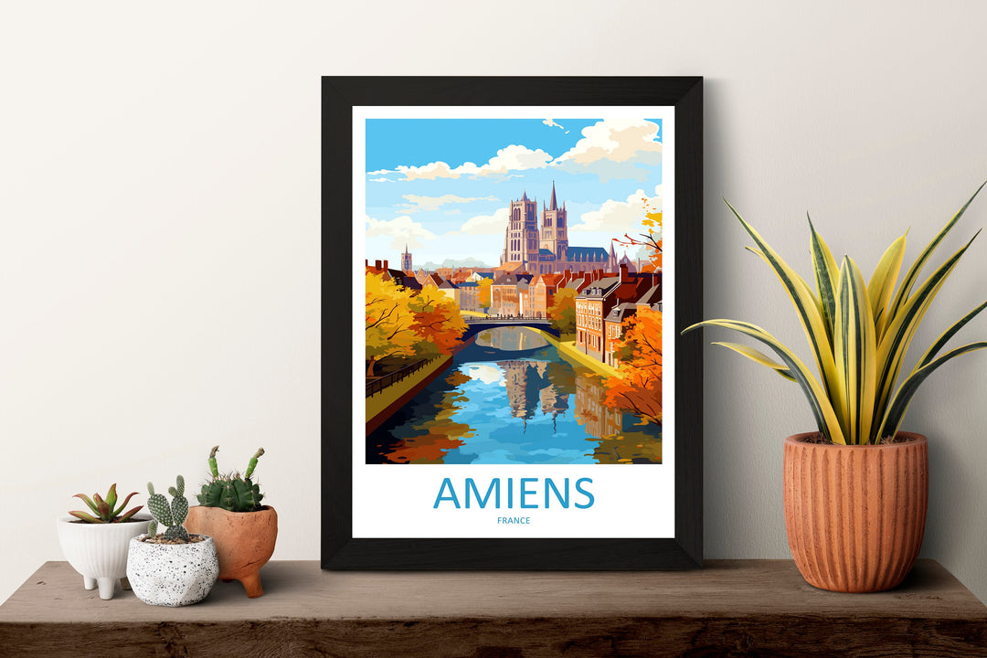 Amiens Travel Print Wall Art Amiens Wall Hanging Home Décor Amiens Gift Art Lovers France Art Lover Gift Amiens Poster
