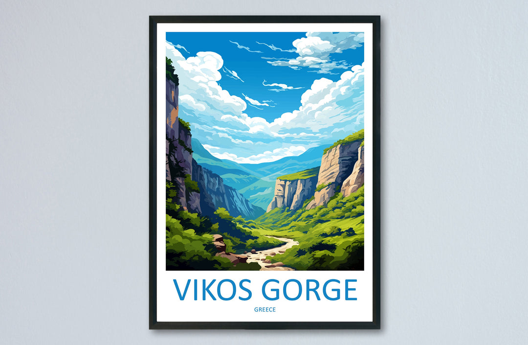 Vikos Gorge Travel Print Wall Art Vikos Gorge Greece Wall Hanging Home Deco Vikos Gorge Gift Art Lovers Wall Art Print Vikos Gorge Greece