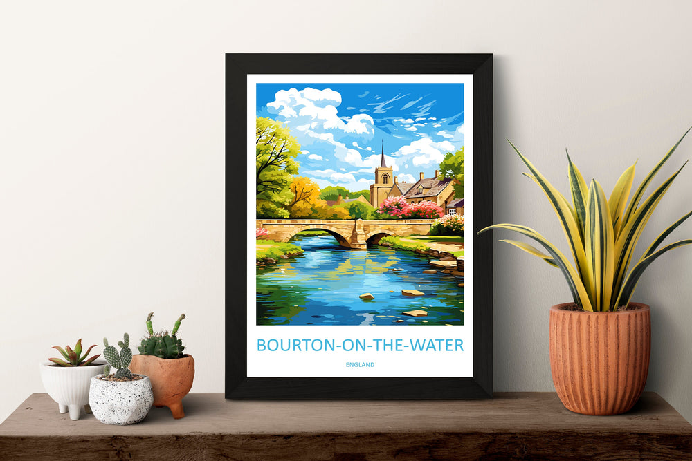 Bourton On The Water Travel Print Wall Art Bourton On The Water Wall Hanging Home Décor Bourton On The Water Gift Art Lovers England Art