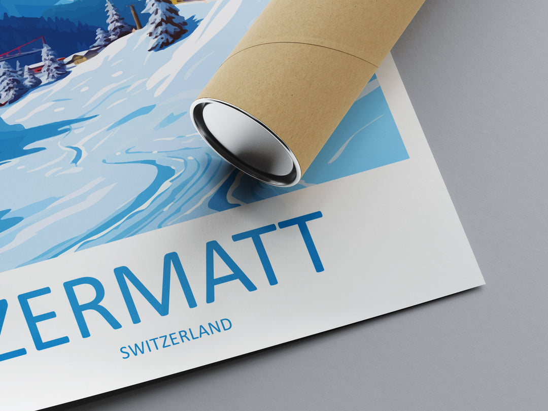 Zermatt Travel Print Wall Art Zermatt Wall Hanging Home Décor Zermatt Gift Art Lovers Ski Art Lover Gift Zermatt Print Skiing Zermatt Art