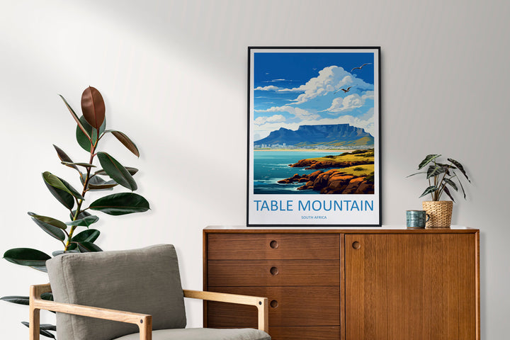 Table Mountain Travel Print Wall Art Table Mountain Wall Hanging Home Décor Table Mountain Gift Lovers South Africa Art Print Table Mountain
