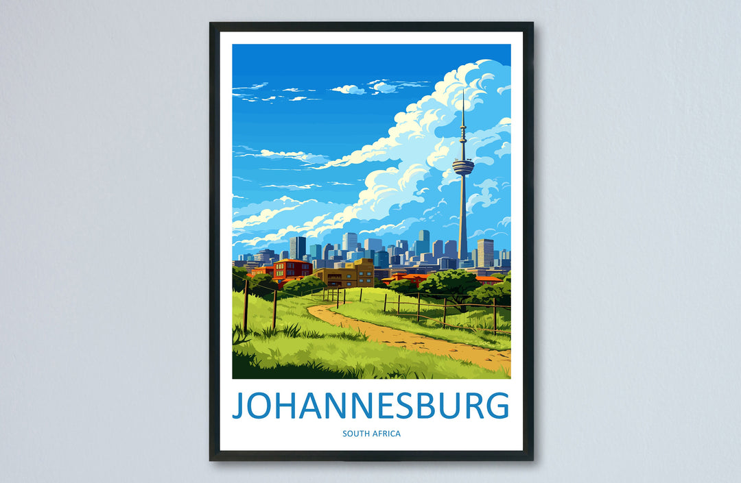Johannesburg Travel Print Wall Art Johannesburg Wall Hanging Home Décor Johannesburg Gift Art Lovers South Africa Art Print Johannesburg Art