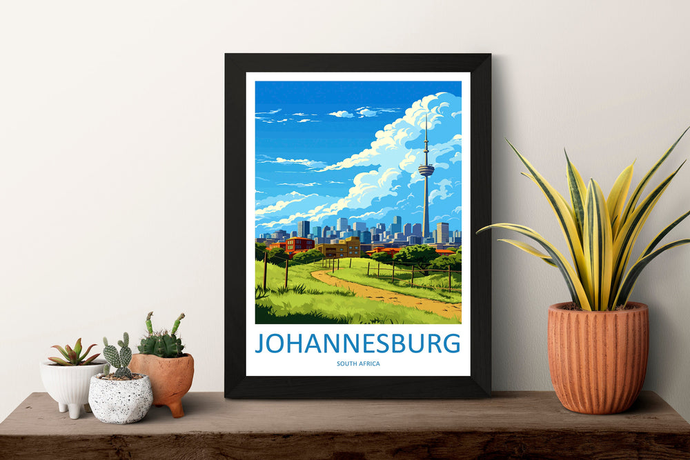 Johannesburg Travel Print Wall Art Johannesburg Wall Hanging Home Décor Johannesburg Gift Art Lovers South Africa Art Print Johannesburg Art