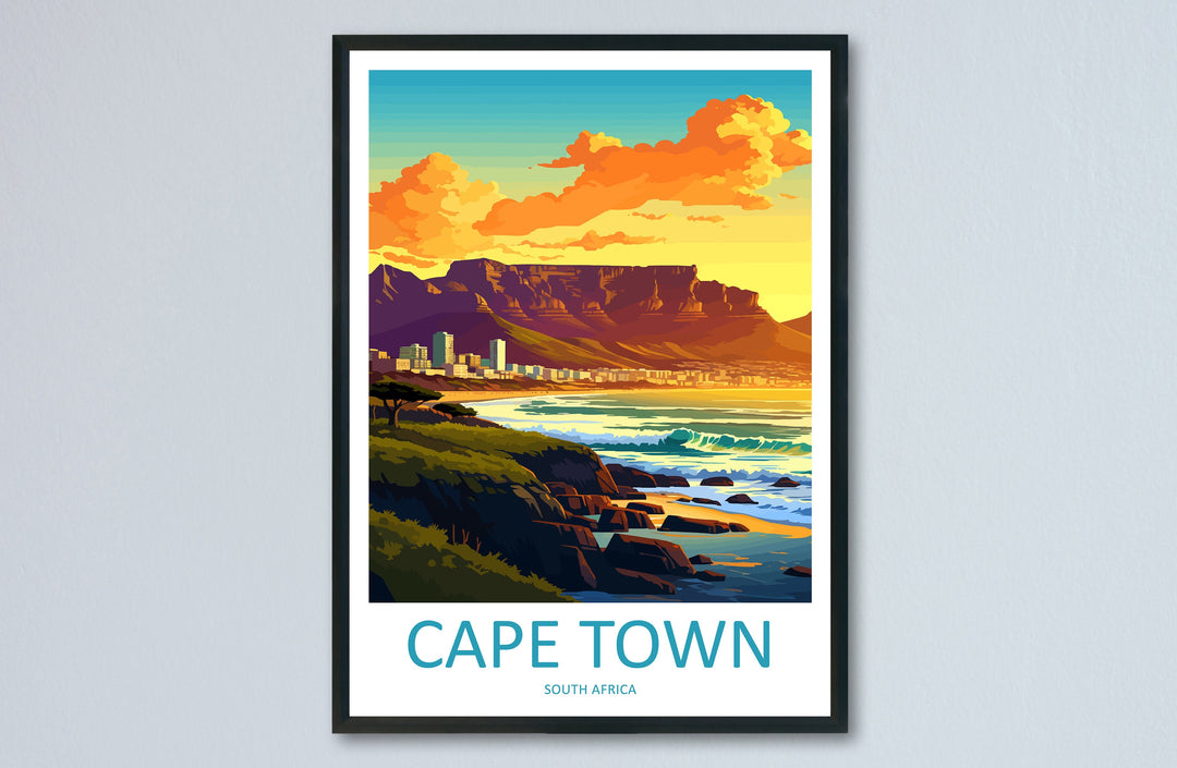 Cape Town Travel Print Wall Art Cape Town Wall Hanging Home Décor Cape Town Gift Art Lovers South Africa Art Print Cape Town Wall Décor Art