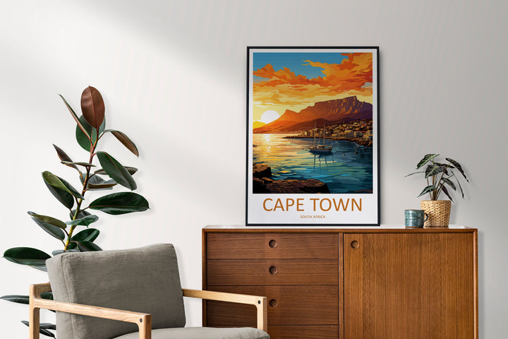 Cape Town Travel Print Wall Art Cape Town Wall Hanging Home Décor Cape Town Gift Art Lovers South Africa Art Print Cape Town Wall Décor Art