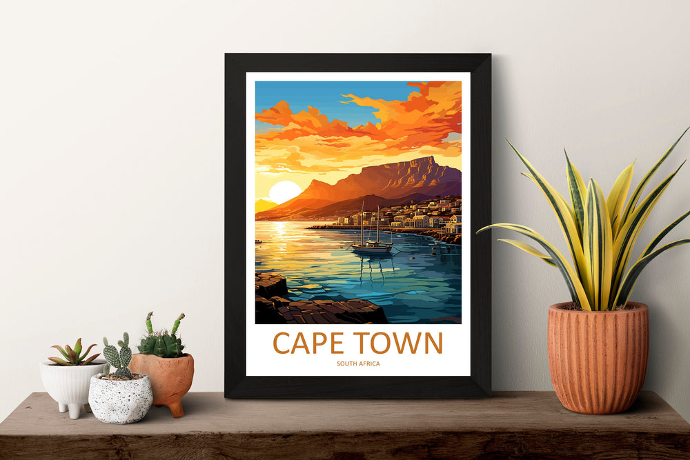 Cape Town Travel Print Wall Art Cape Town Wall Hanging Home Décor Cape Town Gift Art Lovers South Africa Art Print Cape Town Wall Décor Art