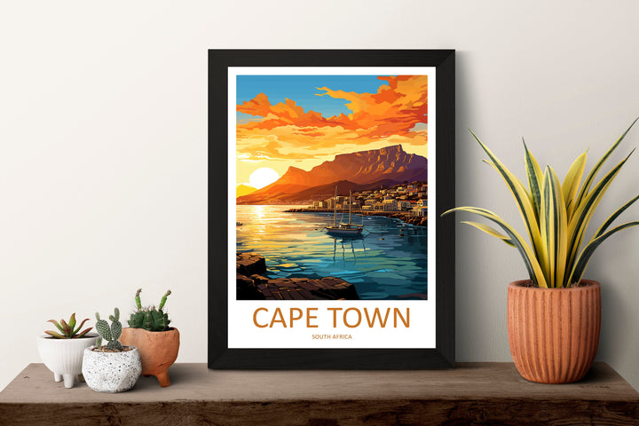 Cape Town Travel Print Wall Art Cape Town Wall Hanging Home Décor Cape Town Gift Art Lovers South Africa Art Print Cape Town Wall Décor Art