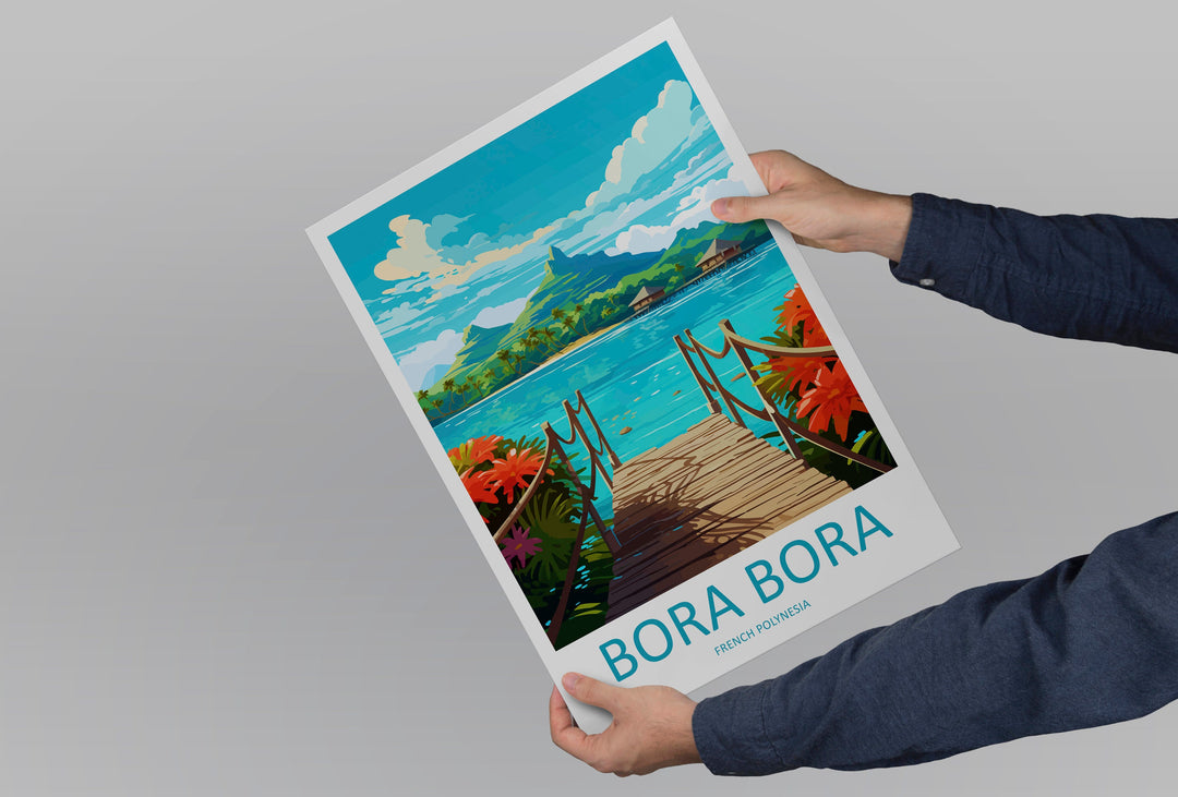 Bora Bora Travel Print Wall Art Bora Bora Wall Hanging Home Décor Bora Bora Gift Art Lovers French Polynesia Art Lover Gift Bora Bora Gift