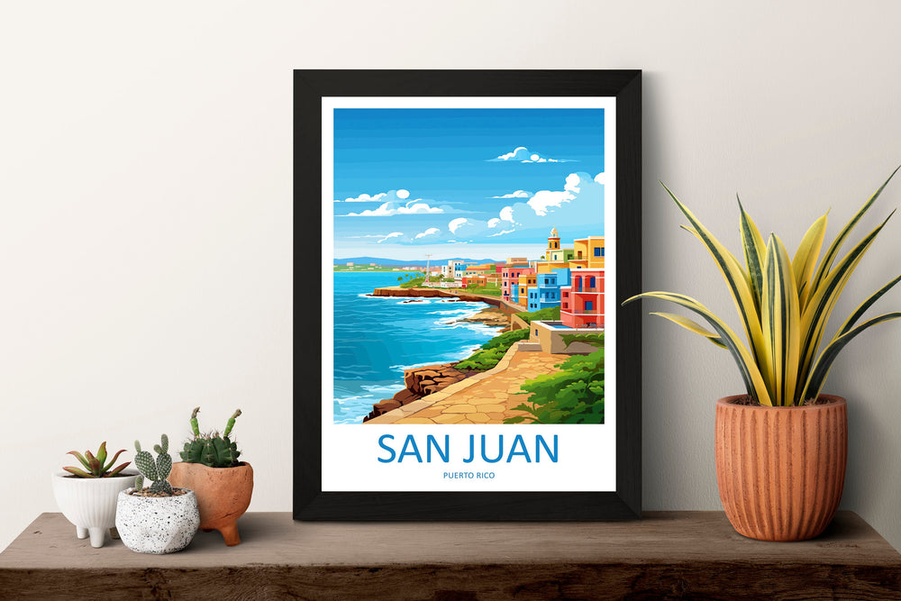 San Juan Travel Print Wall Art San Juan Wall Hanging Home Décor San Juan Gift Art Lovers Wall Art Caribbean Travel Print Poster
