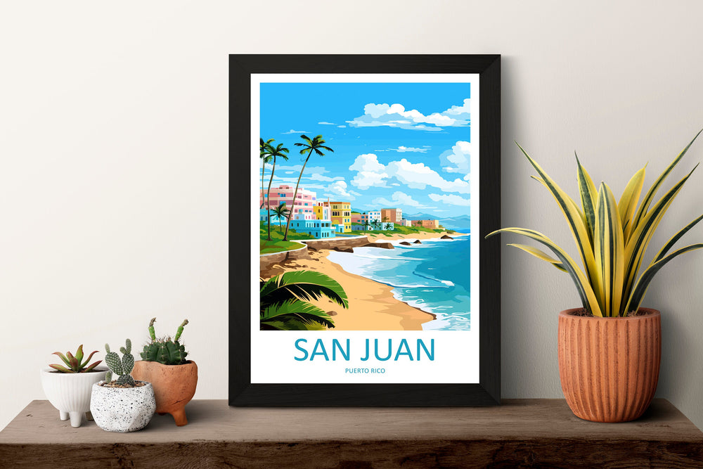 San Juan Travel Print Wall Art San Juan Wall Hanging Home Décor San Juan Gift Art Lovers Wall Art Caribbean Travel Print Poster