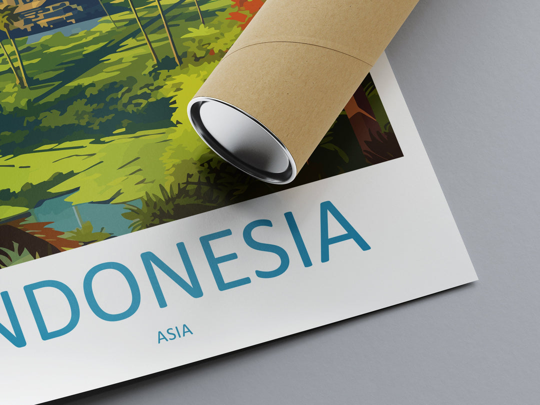 Indonesia Travel Print Wall Art Indonesia Wall Hanging Home Décor Indonesia Gift Art Lovers Indonesia Art Lover Gift Travel Art Poster
