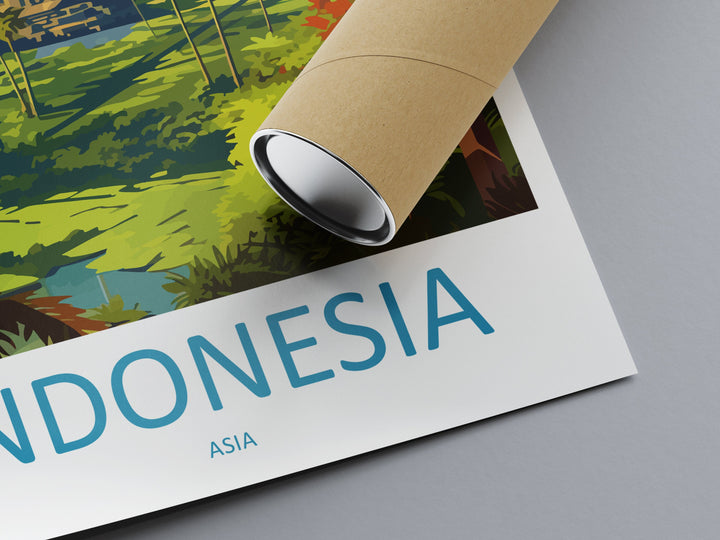 Indonesia Travel Print Wall Art Indonesia Wall Hanging Home Décor Indonesia Gift Art Lovers Indonesia Art Lover Gift Travel Art Poster