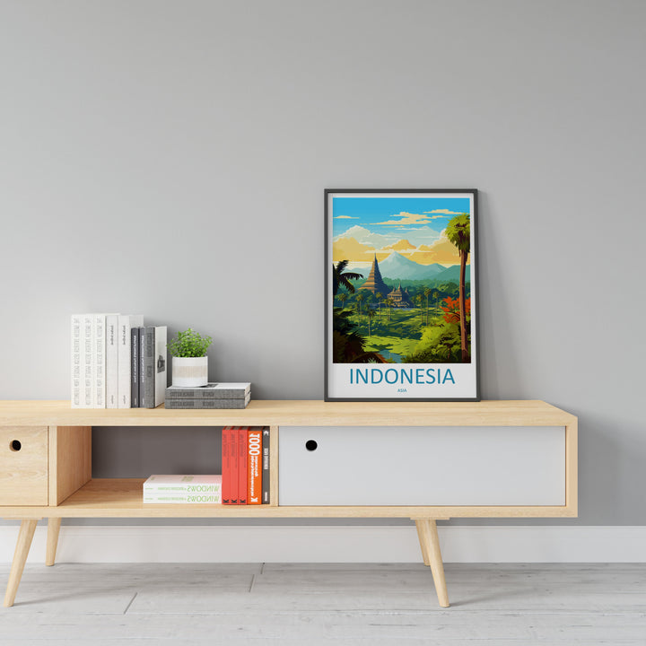 Indonesia Travel Print Wall Art Indonesia Wall Hanging Home Décor Indonesia Gift Art Lovers Indonesia Art Lover Gift Travel Art Poster