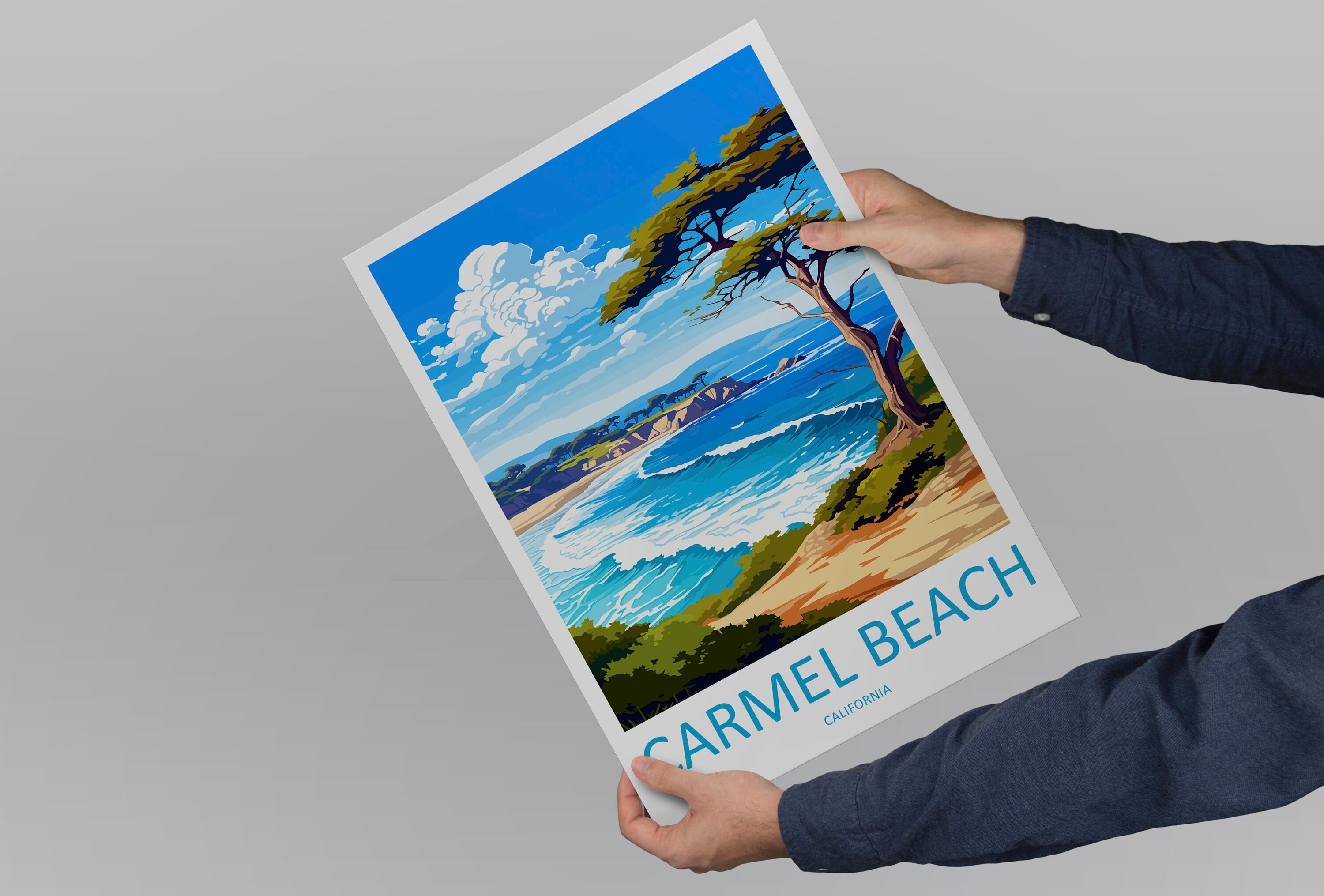 Carmel Beach Travel Print