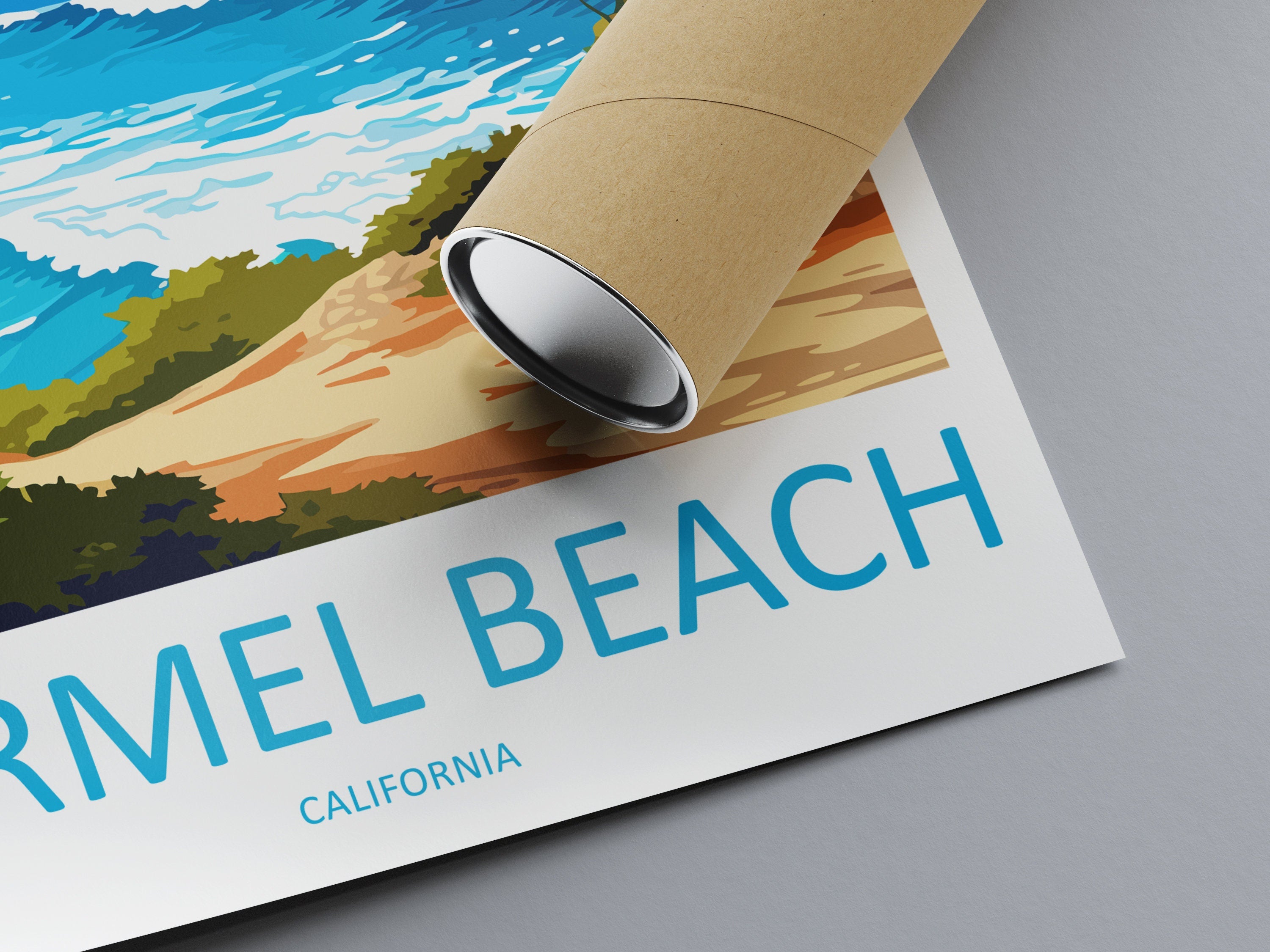 Carmel Beach Travel Print