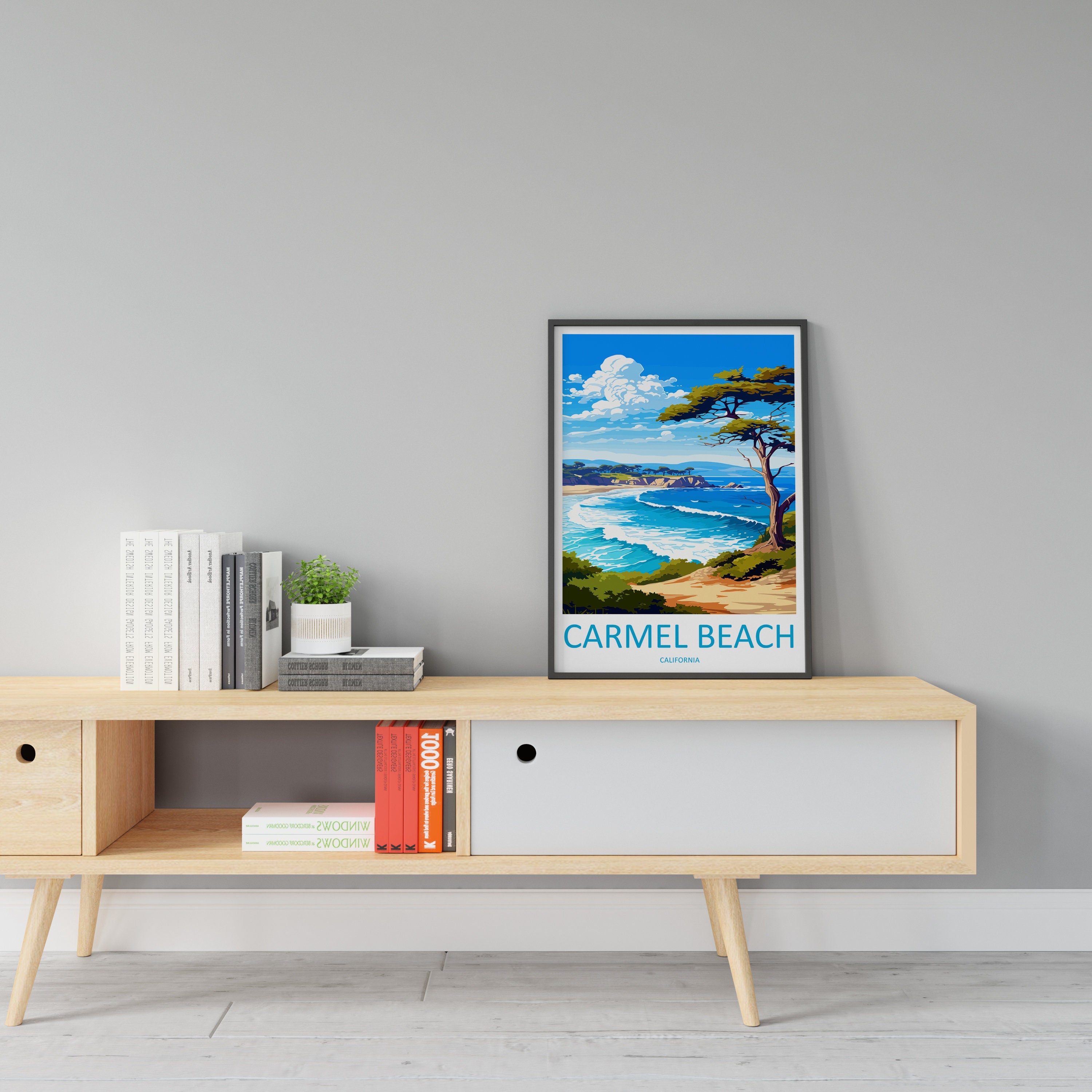 Carmel Beach Travel Print