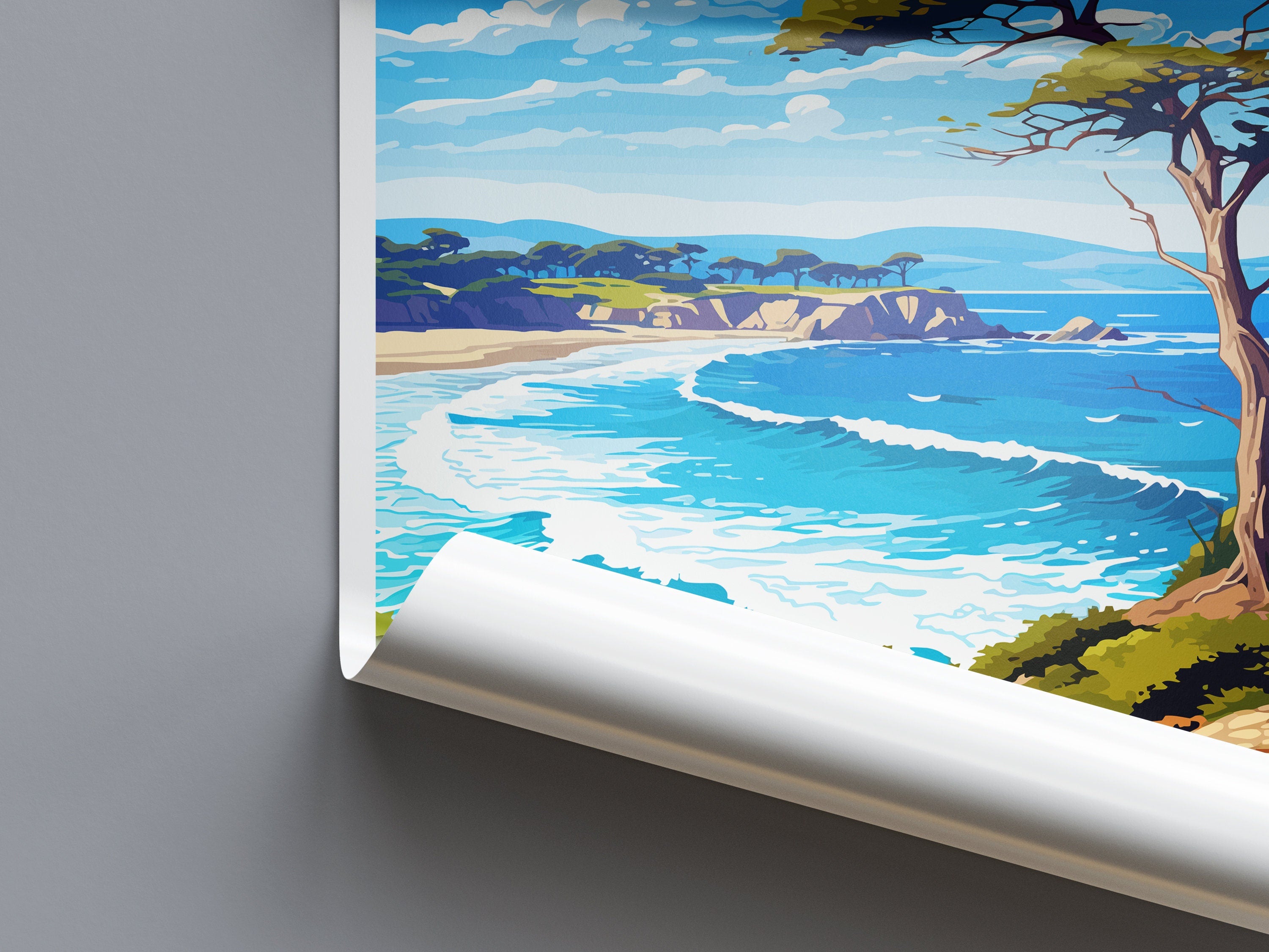 Carmel Beach Travel Print