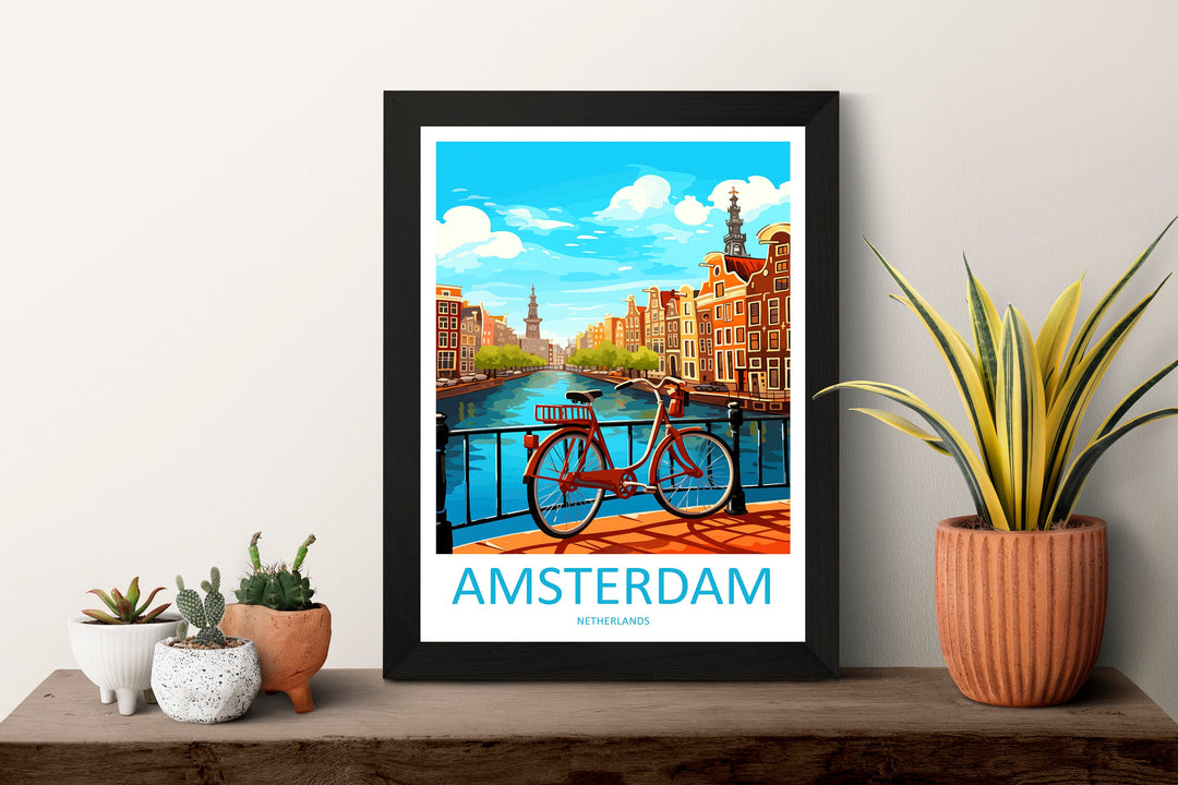 Amsterdam Travel Print Wall Art Amsterdam Wall Hanging Home Décor Amsterdam Gift Art Lovers Netherlands Art Lover Gift Amsterdam Decor