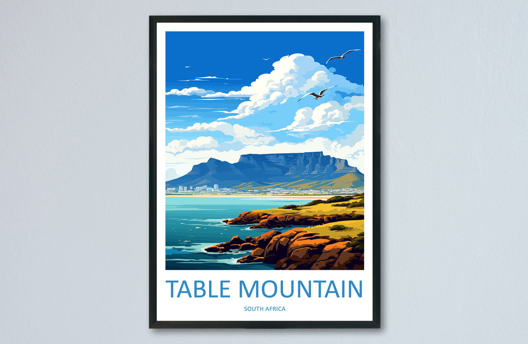 Table Mountain Travel Print Wall Art Table Mountain Wall Hanging Home Décor Table Mountain Gift Lovers South Africa Art Print Table Mountain