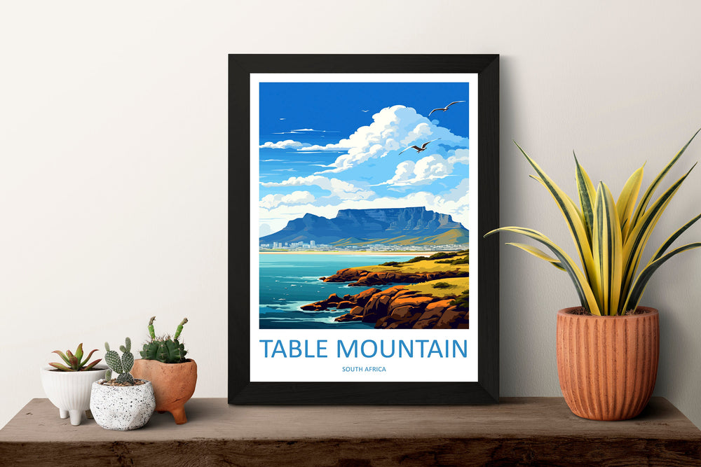 Table Mountain Travel Print Wall Art Table Mountain Wall Hanging Home Décor Table Mountain Gift Lovers South Africa Art Print Table Mountain